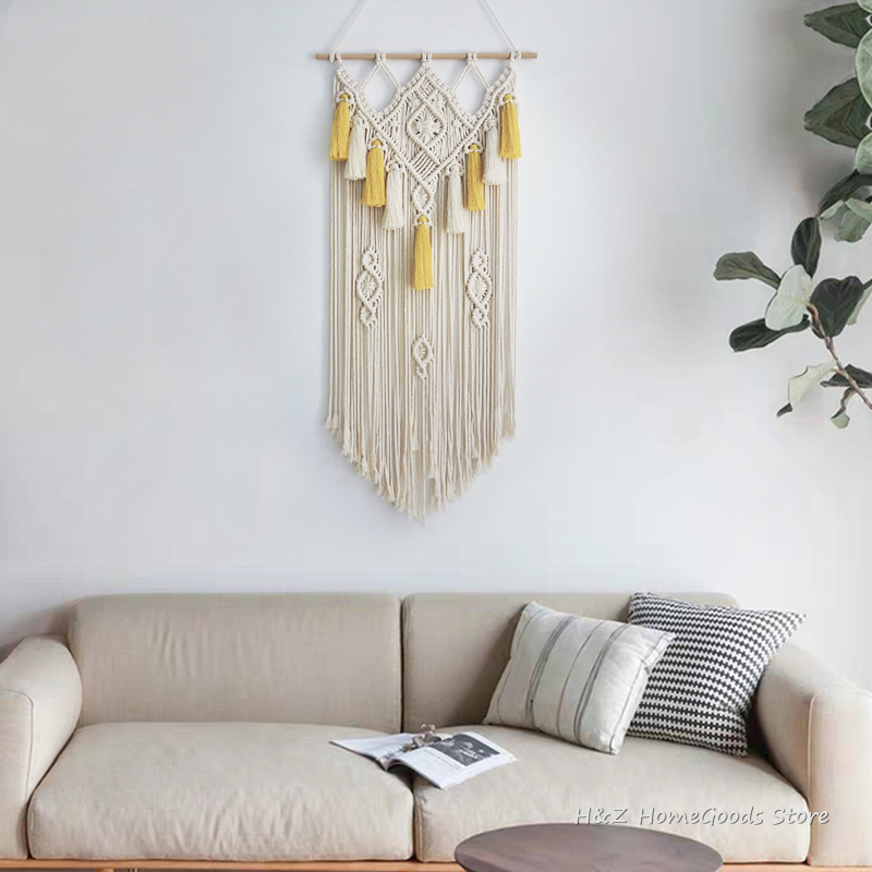 마크라메 월행잉 우븐 태피스트리, 보헤미안 월 아트 데 - Yarn Home Decor 리뷰 및 가격