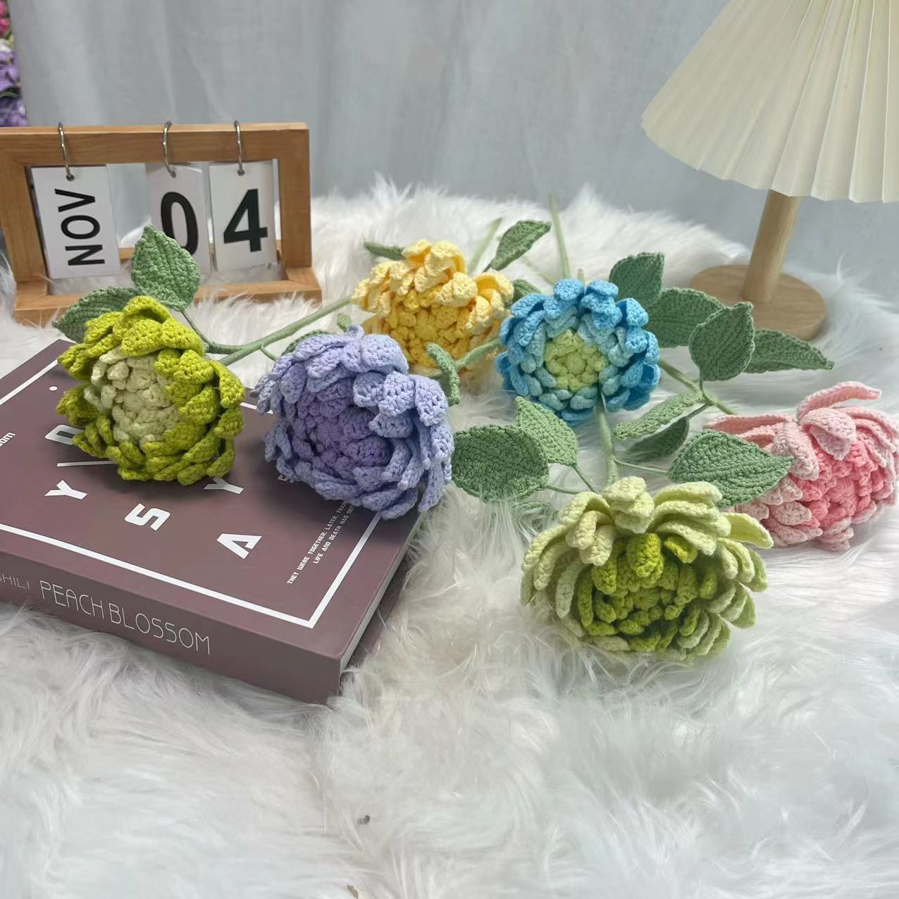 다알리아 완제품 수제 꽃다발 홈 데코 훅 위빙 여자친구 - Yarn Home Decor 리뷰 및 가격
