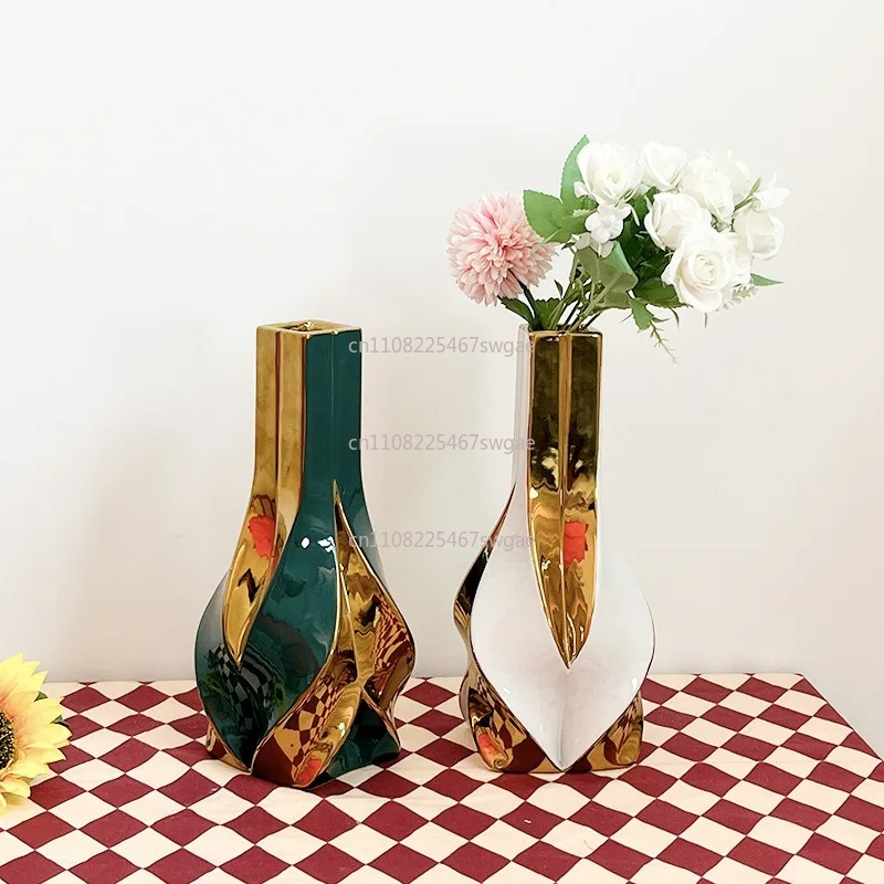 거실 장식용 창의적인 꽃꽂이 장식품 도자기 대형 화이트 - Home Decor Gold 리뷰 및 가격