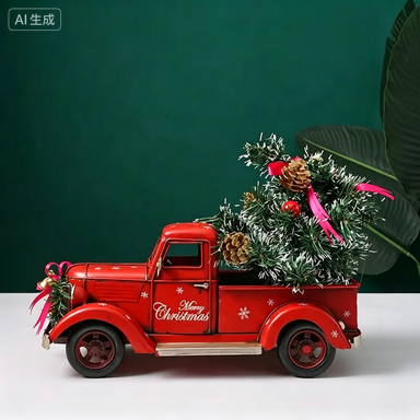 빈티지 레드 크리스마스 트럭 모형 단조 철제 조각품 금 - Home Decor Handicraft 리뷰 및 가격