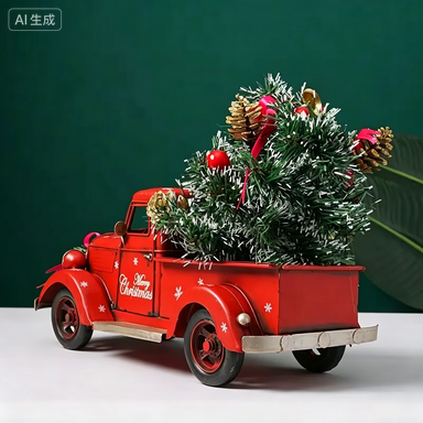 빈티지 레드 크리스마스 트럭 모형 단조 철제 조각품 금 - Home Decor Handicraft 리뷰 및 가격