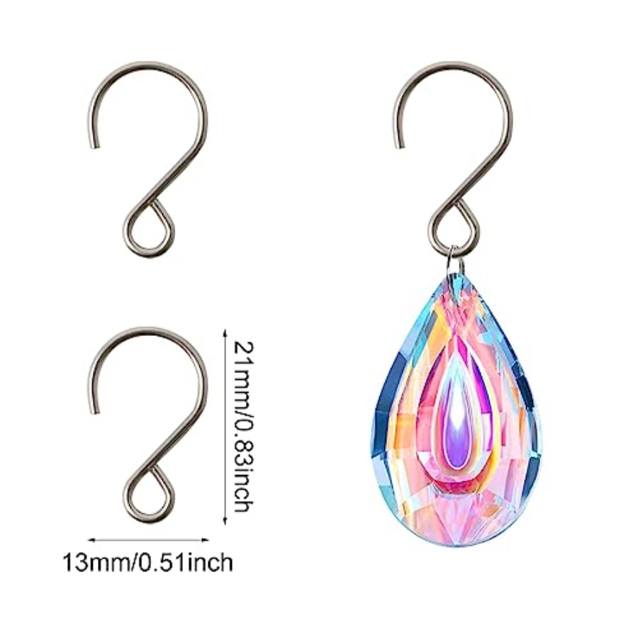 200개 미니 S자형 스테인리스 스틸 작은 장식용 고리 - Crystal Sun Catcher 리뷰 및 가격
