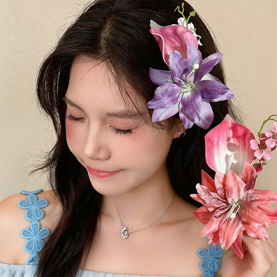 보헤미안 스타일 인조 꽃 헤어 클립 여성용 대형 로맨틱 - Home Decor Handicraft 리뷰 및 가격