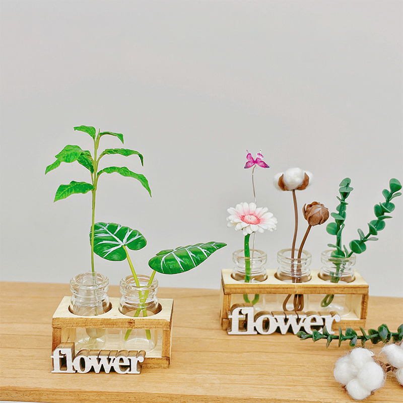 1세트 1:12 인형집 미니어처 수경재배 나무 꽃꽂이  - Home Decor Flowers 리뷰 및 가격