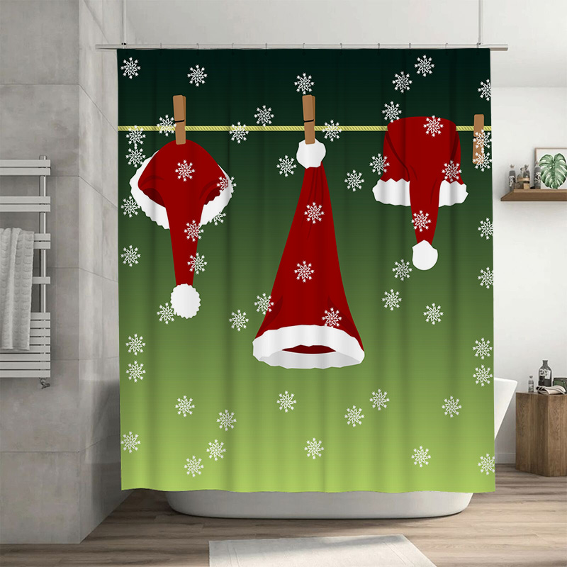 TU 축제 크리스마스 샤워 커튼 레드 산타 클로스 휴일 - Home Xmas Decor Ideas 리뷰 및 가격