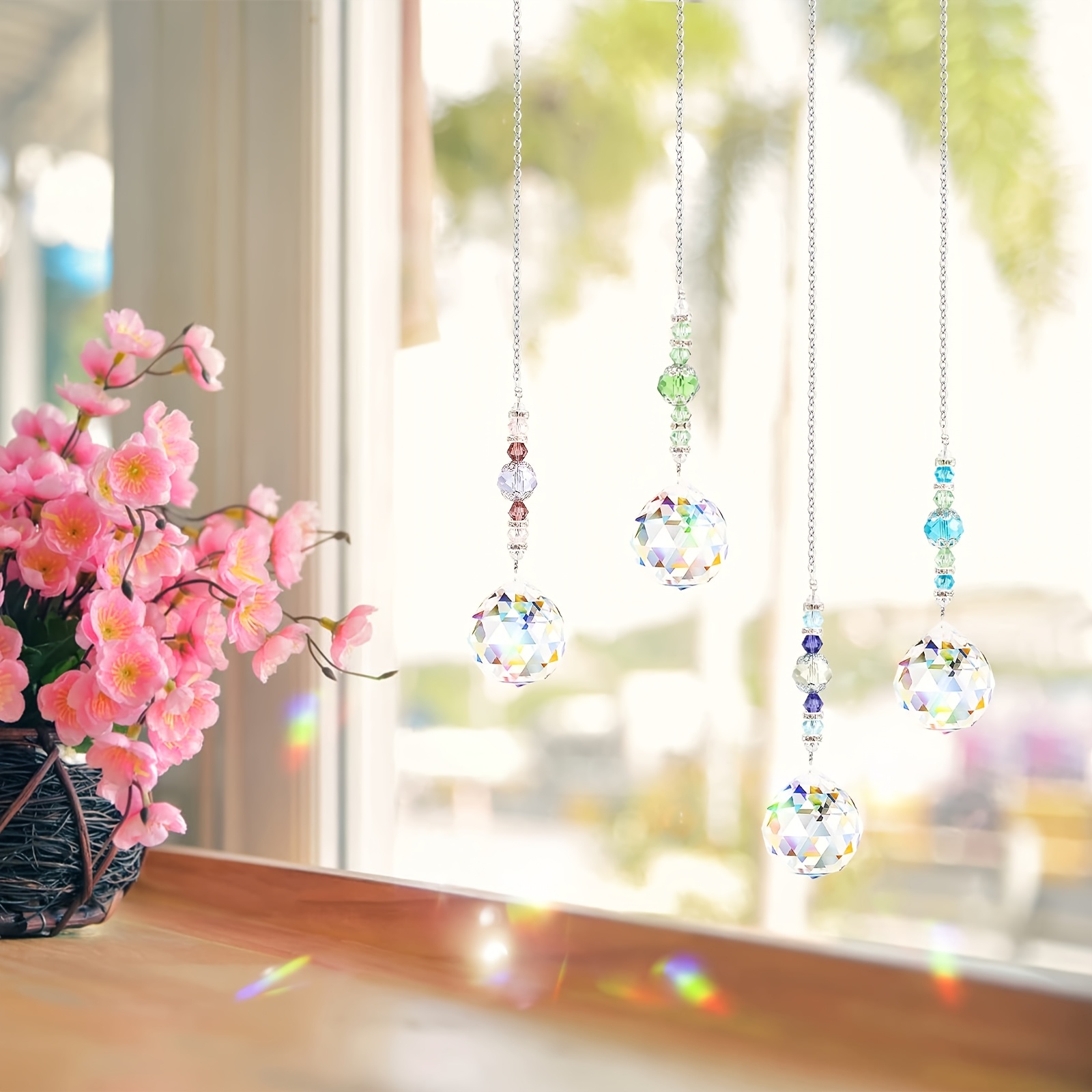 4 Pcs 창 크리스탈 Suncatcher 교수형, 크 - Crystal Sun Catcher 리뷰 및 가격