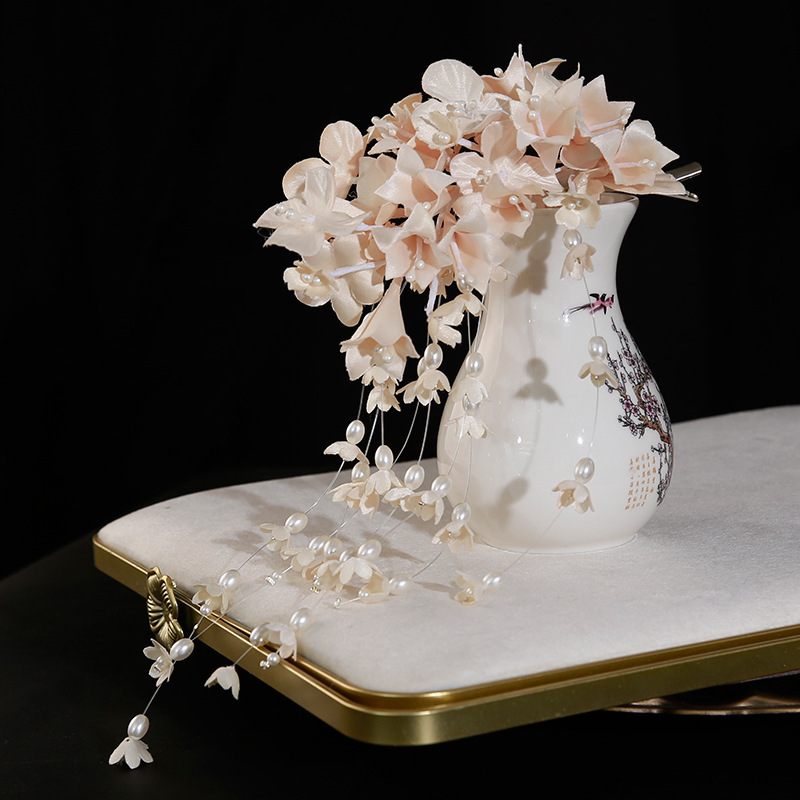 로맨틱 인조 꽃 헤어핀 진주 태슬 장식 레트로 요정풍  - Home Decor Handicraft 리뷰 및 가격