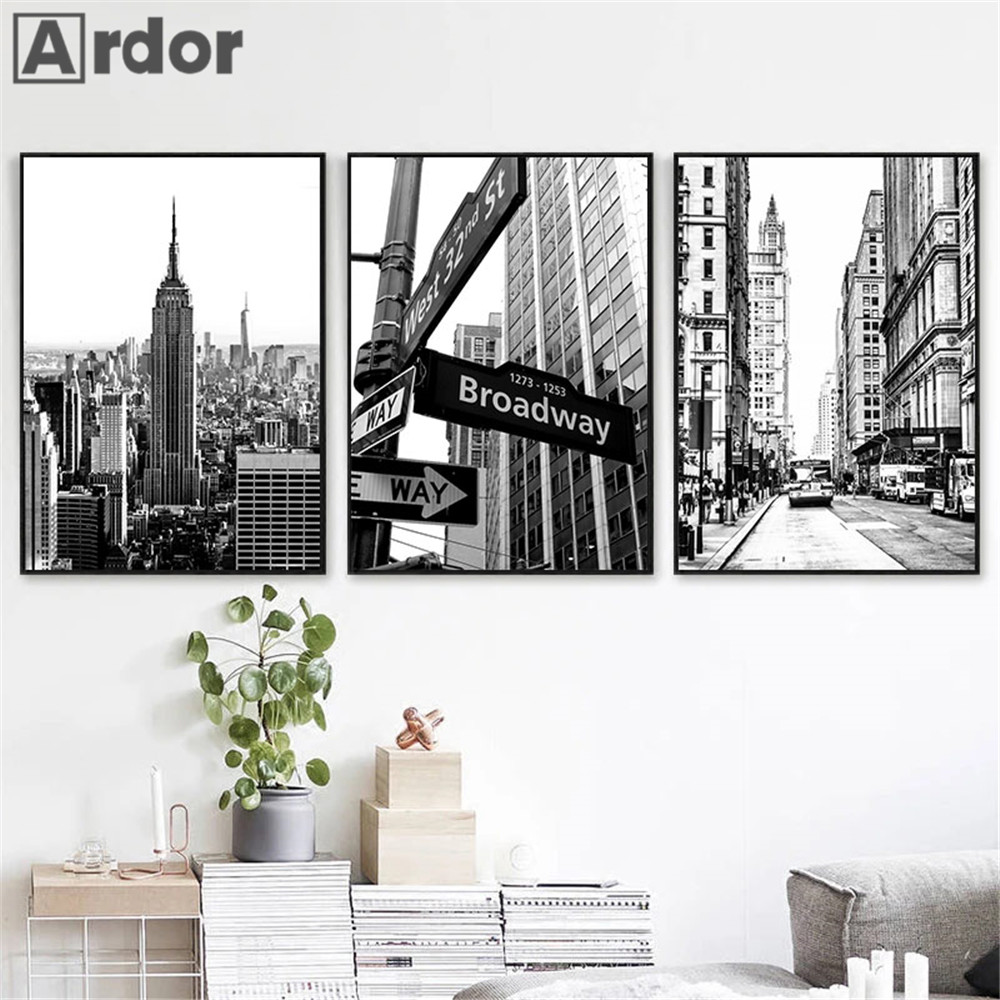 런던 시드니 뉴욕 유명한 도시 캔버스 회화 흑백 포스터 - Home Decor London 리뷰 및 가격