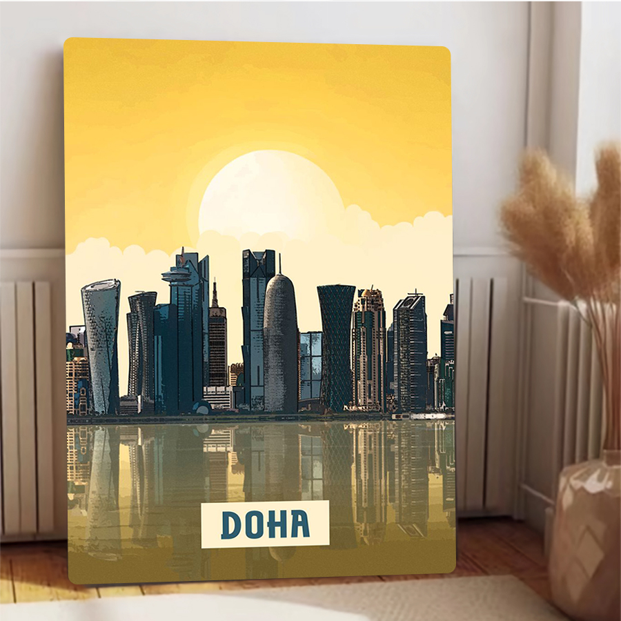 도하 스카이라인 금속 벽 예술 카타르 도시 풍경 장식  - Home Decor Qatar 리뷰 및 가격