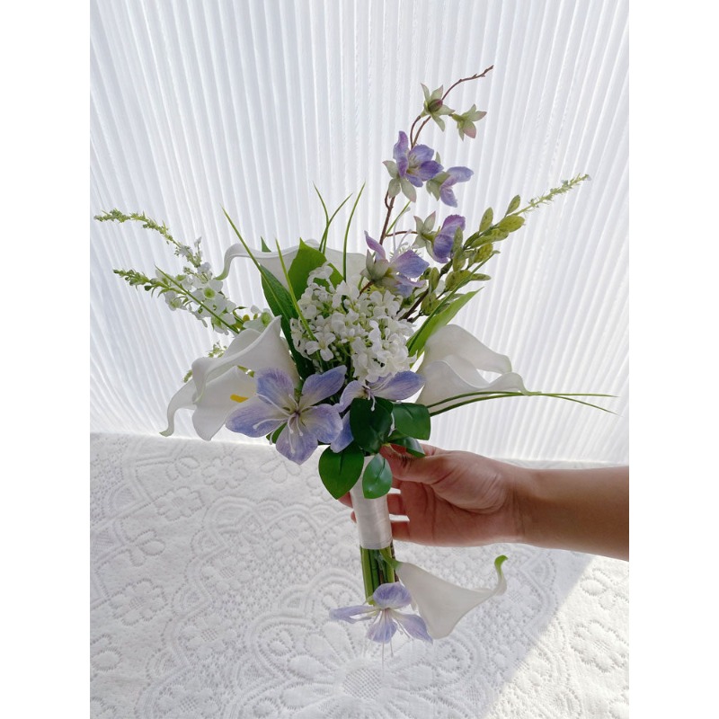 작고 신선한 느낌의 흰 칼라 백합 시뮬레이션 꽃, 스튜 - Home Decor Locations 리뷰 및 가격