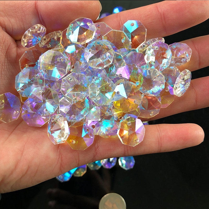 100개 오로라 크리스탈 유리 팔각형 비즈 가랜드 샹들 - Crystal Sun Catcher 리뷰 및 가격